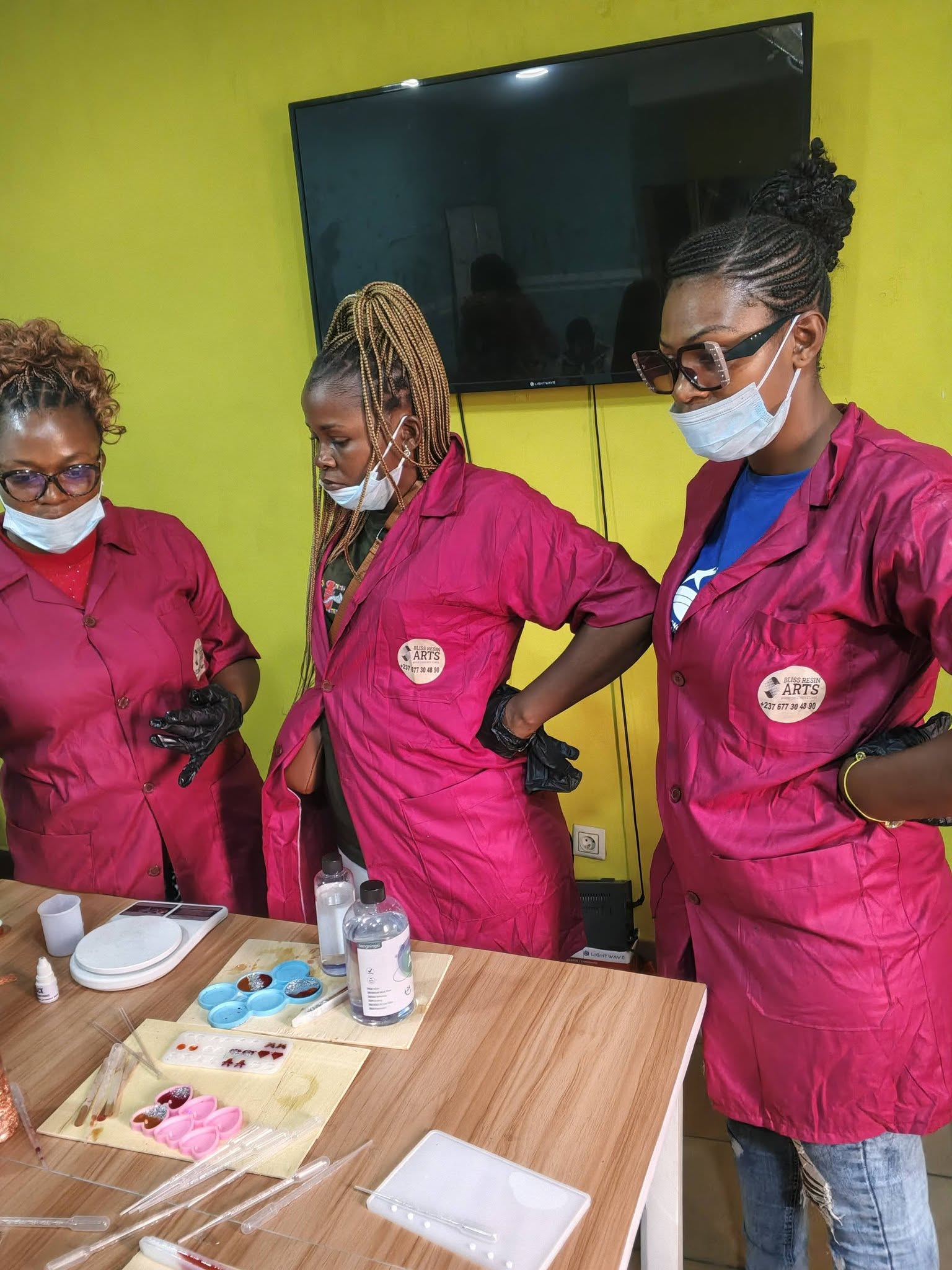 Hands-on resin work